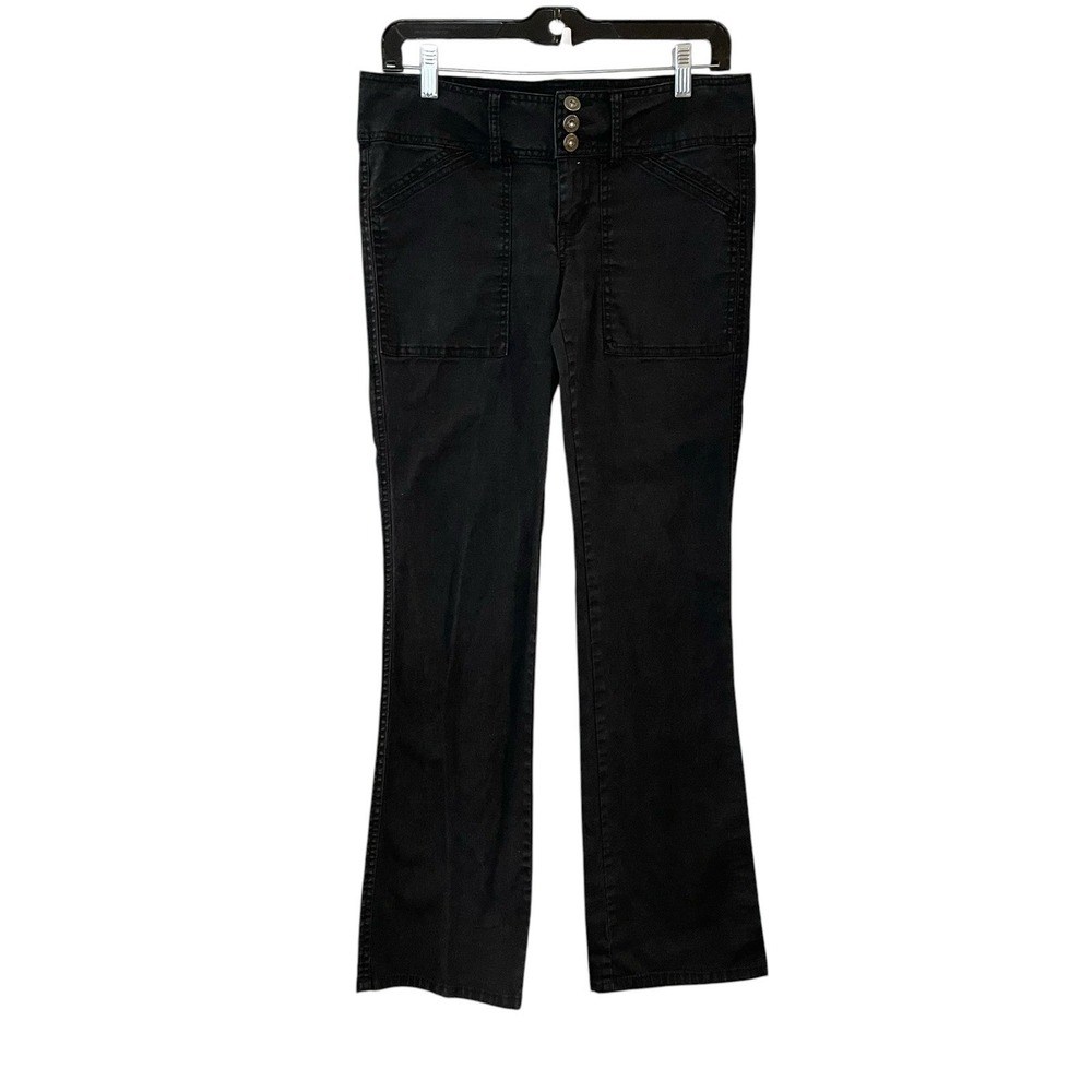Delia's Bebop Y2K Cargo Flare Pants Low Rise Button Waist Pants Junior Size 7